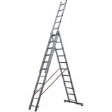Лестница-стремянка алюминиевая трехсекционная , ступени 3х6, высота 3,36м